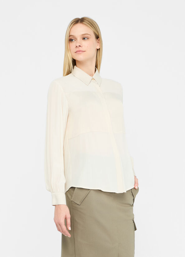 Camicia in cr&ecirc;pe de chine