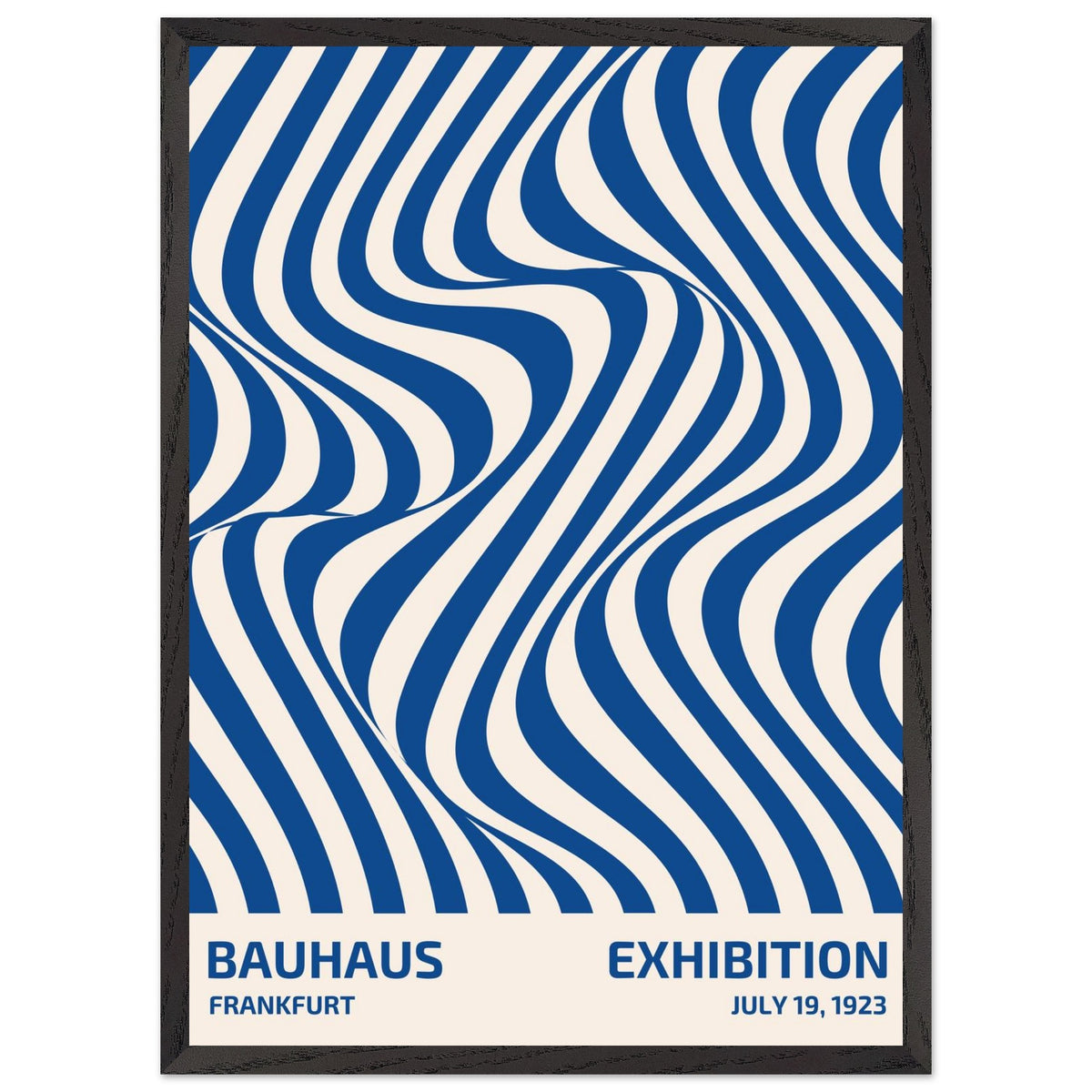 Artfulprints Poster met Lijst Bauhaus - Exhibition Frankfurt blue  - 50x70 cm - Blauw