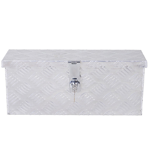 HOMCOM Boite de rangement - boîte à outils en aluminium - caisse à outil alu. verrouillage clé dim. 50L x 15,5l x 20,5H cm