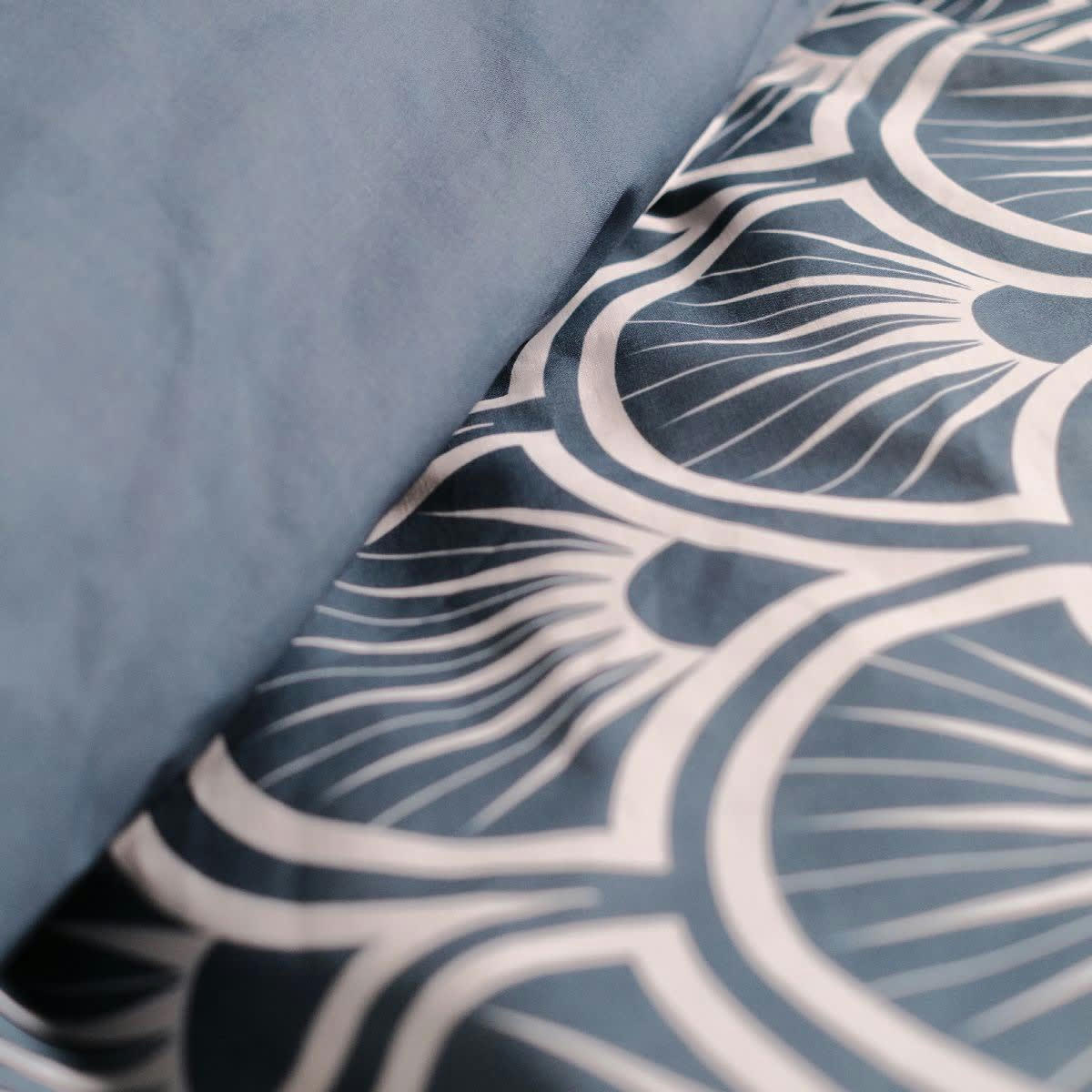 - Parure de lit en Coton Bleu 260x240 cm