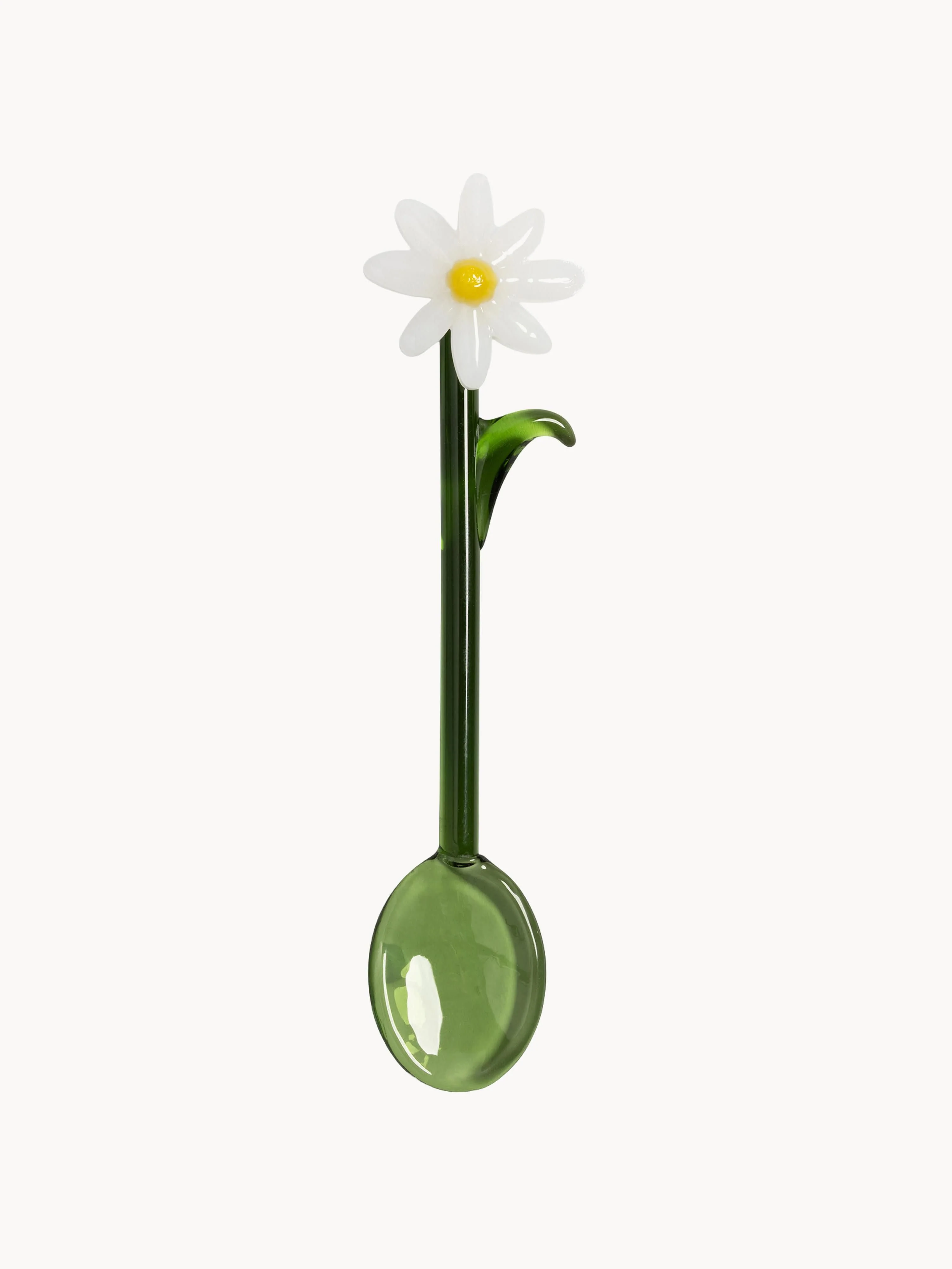 Handgefertigte Löffel Flora aus Borosilikatglas, 2er-Set