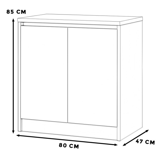 Szafka kuchenna stojąca bella 80cm szary mat biały mat