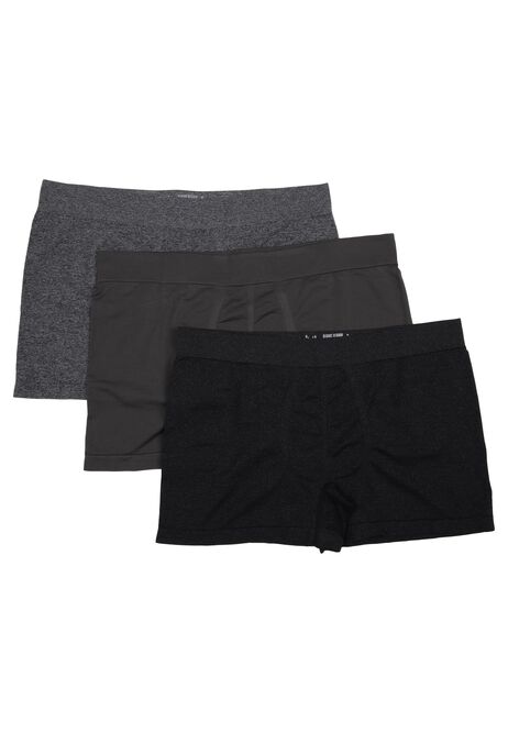 Mens 3pk Mono Assorted Seamfree Trunks