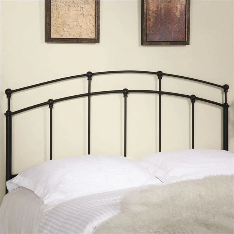 Full/Queen Metal Arch Headboard in Matte Black Bedroom Accent for Modern Decor