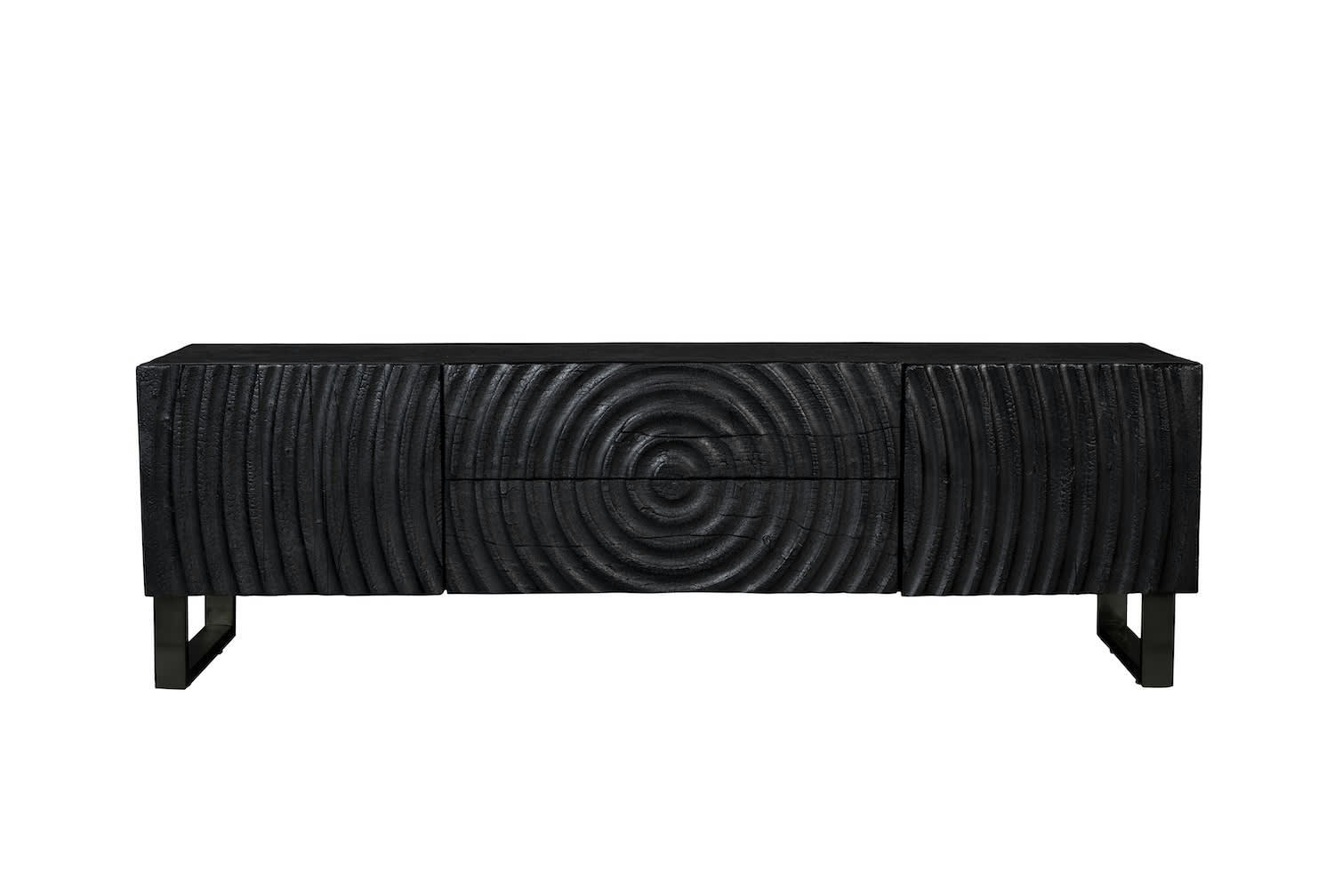 COALS - Meuble TV en bois noir L 160