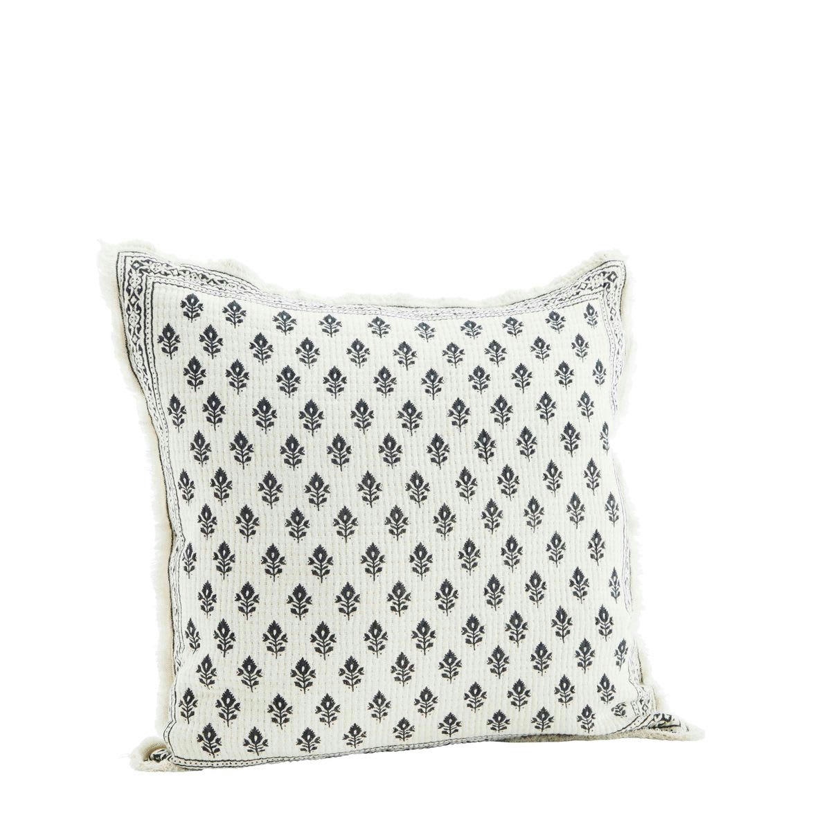 - Coussin en coton noir et blanc - 50 x 50 cm