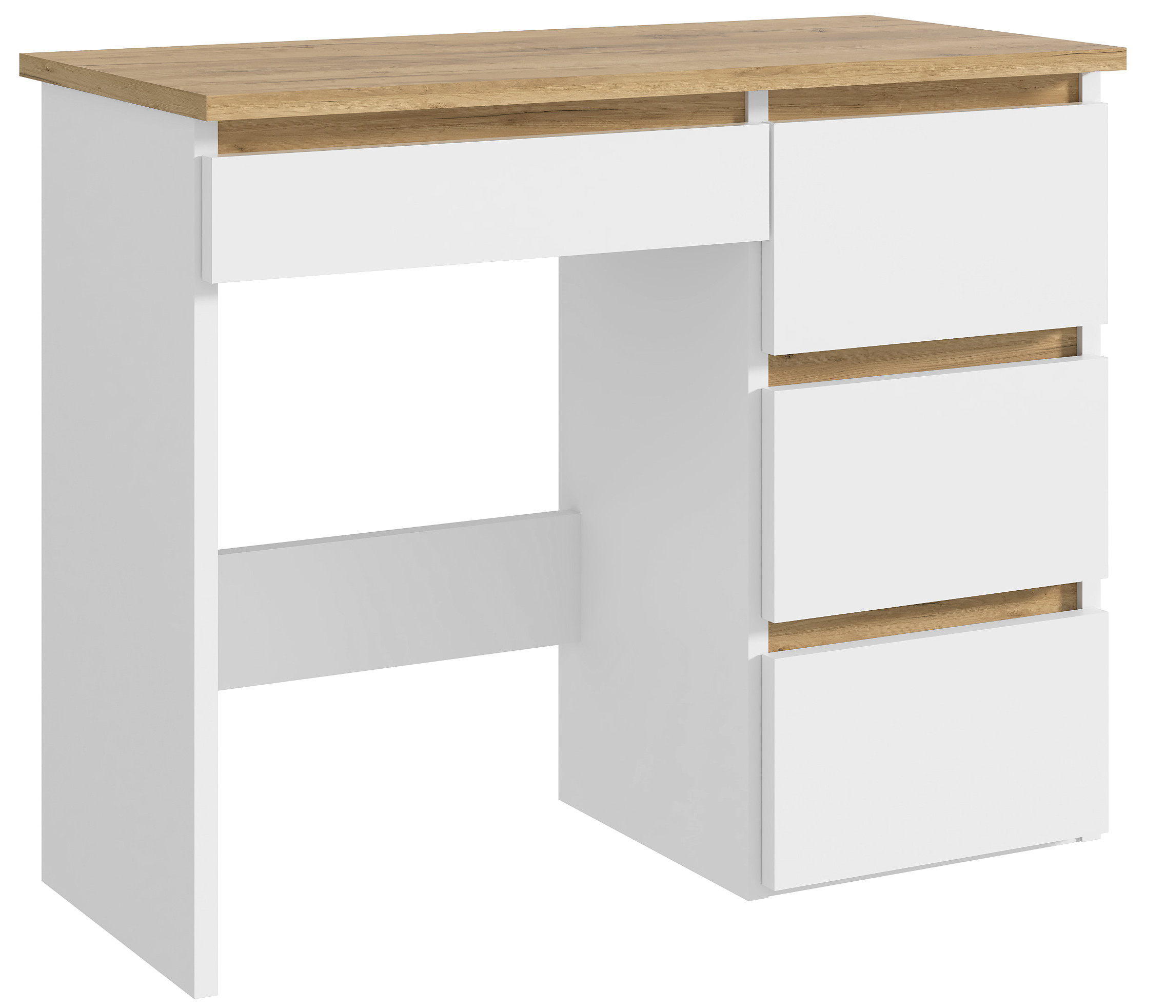 Biurko skandynawskie Beta 3 Norge Biały-Dąb Craft 94 cm