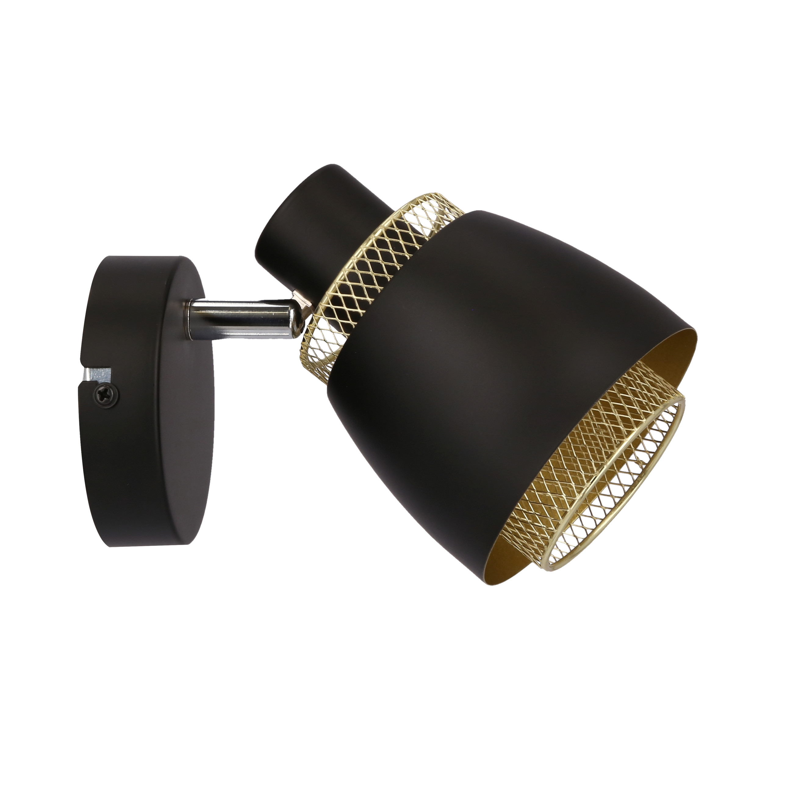 Lampa kinkiet ALEKSANDRIA czarny 1x40w e14 klosz czarny złoty