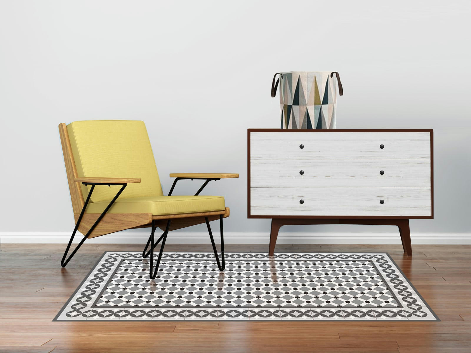 - Tapis vinyle Cordoba gris 100x160cm