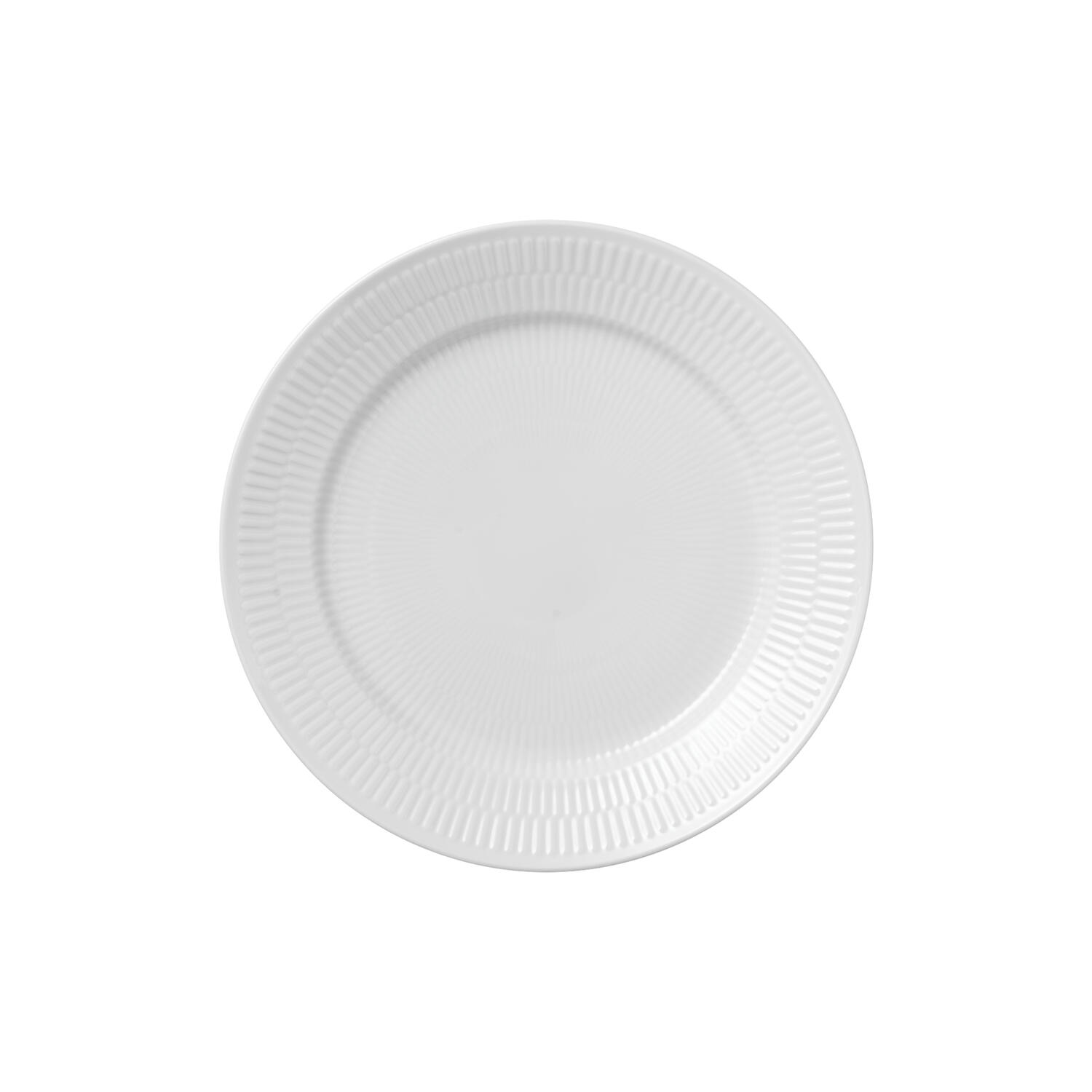 Hvid Riflet tallerken ø 27 cm