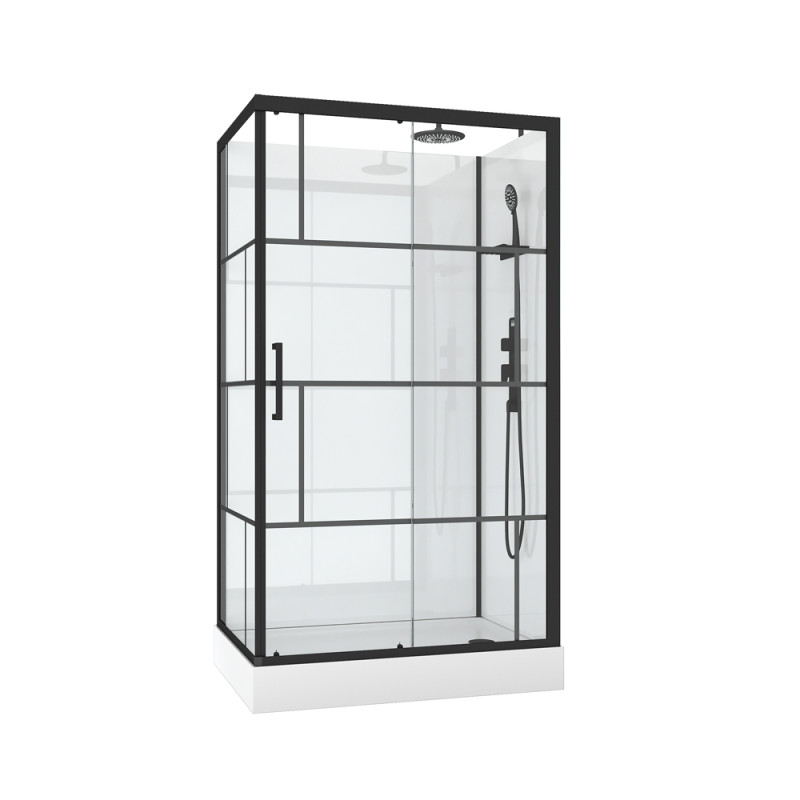 Cabine de douche Graphic rectangulaire 80 x 110 x 230 cm AURLANE