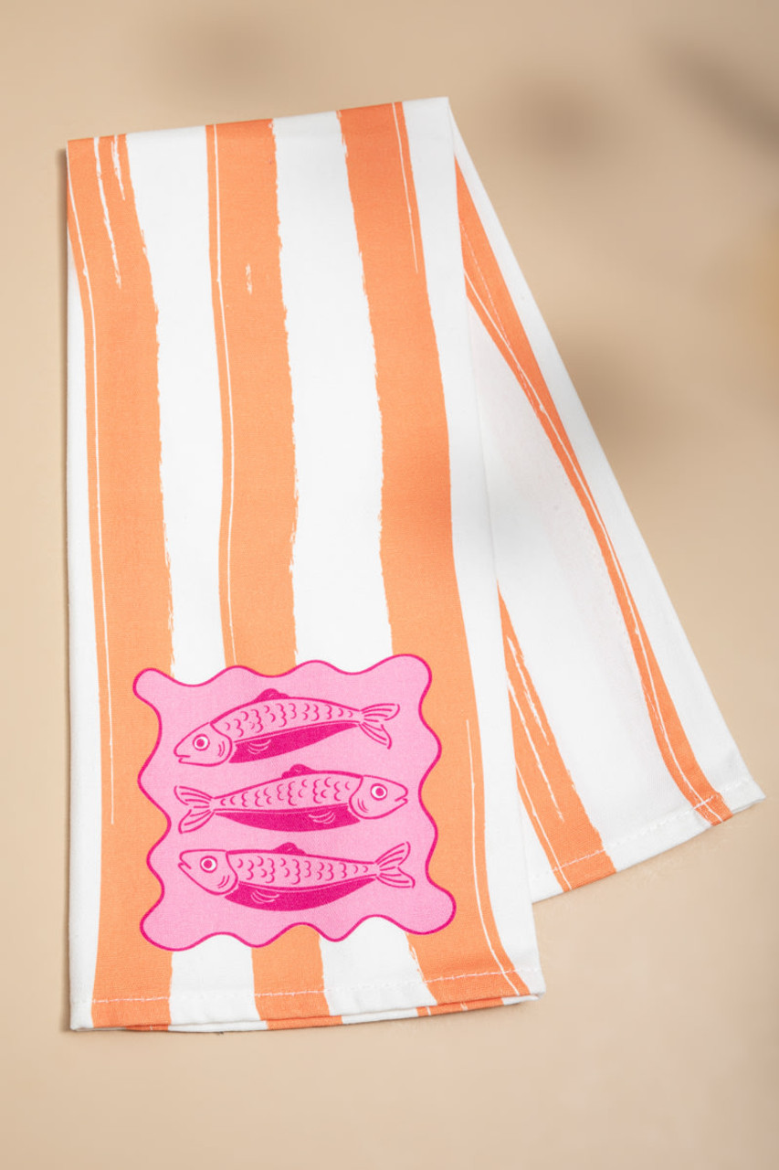 Striped Fish Graphic Towel
