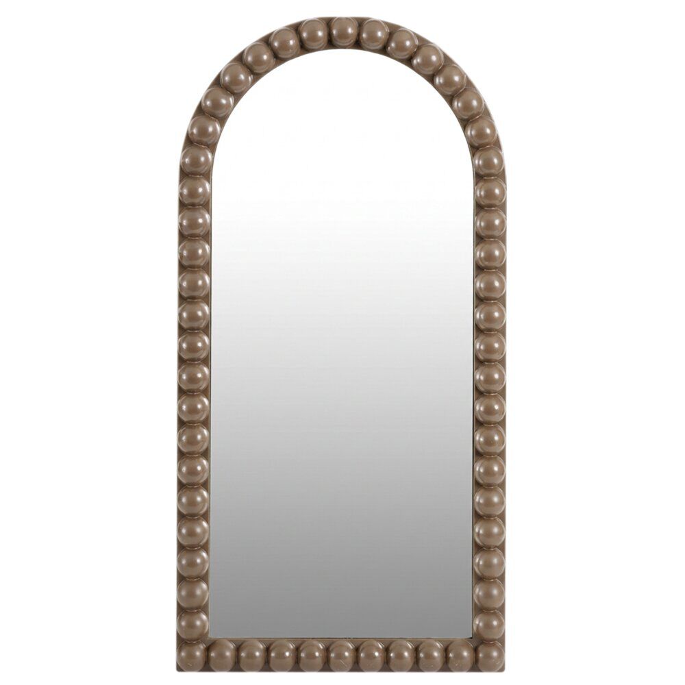 Miroir arche bord boule plastique gris 41x80cm