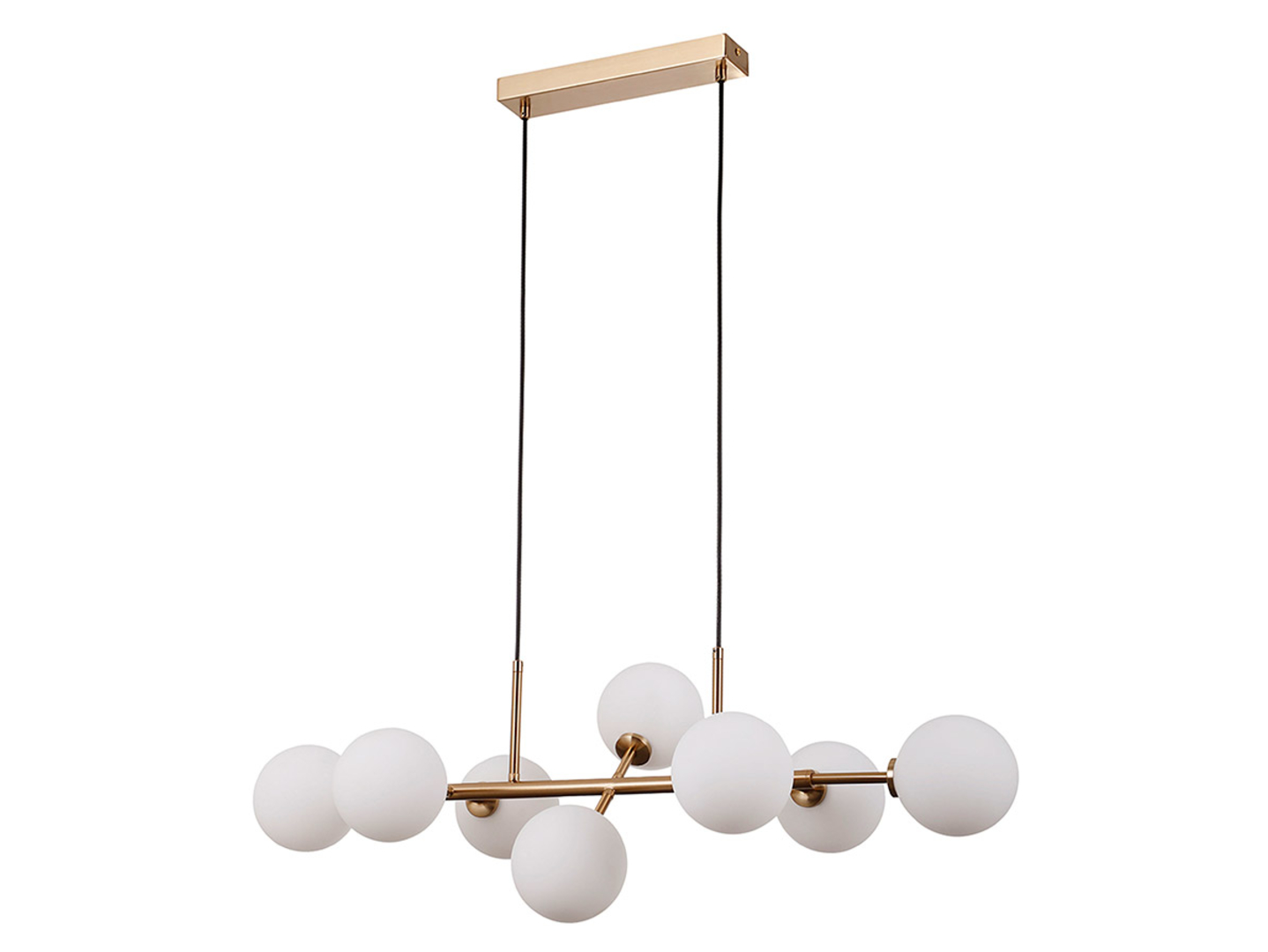 Lampa wisząca Mirellio 8-punktowa szklana biało-złota