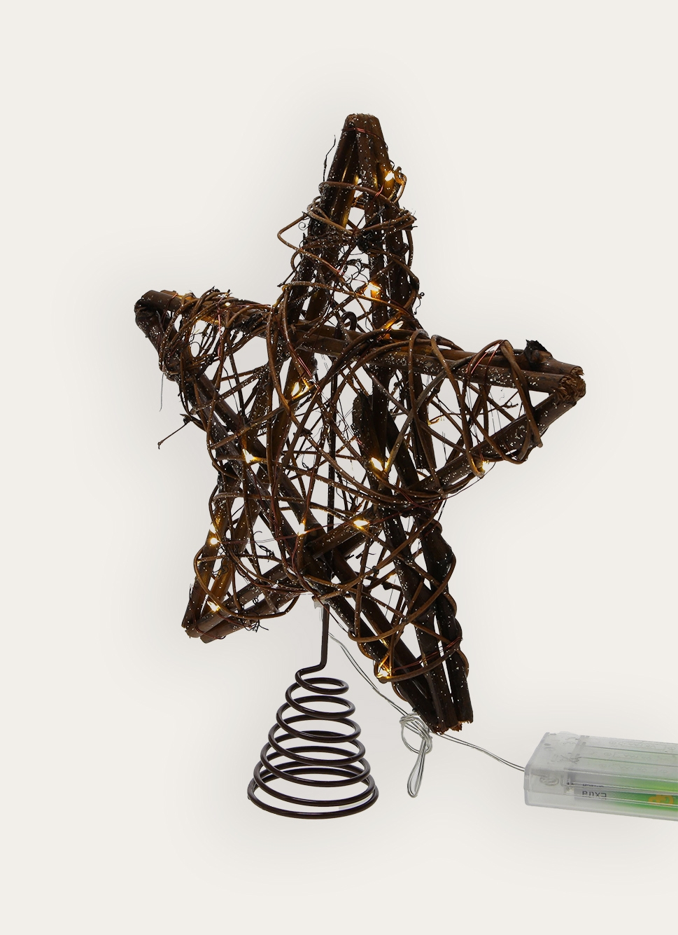 CIMIER LUMINEUX ÉTOILE EN ROTIN BRUN