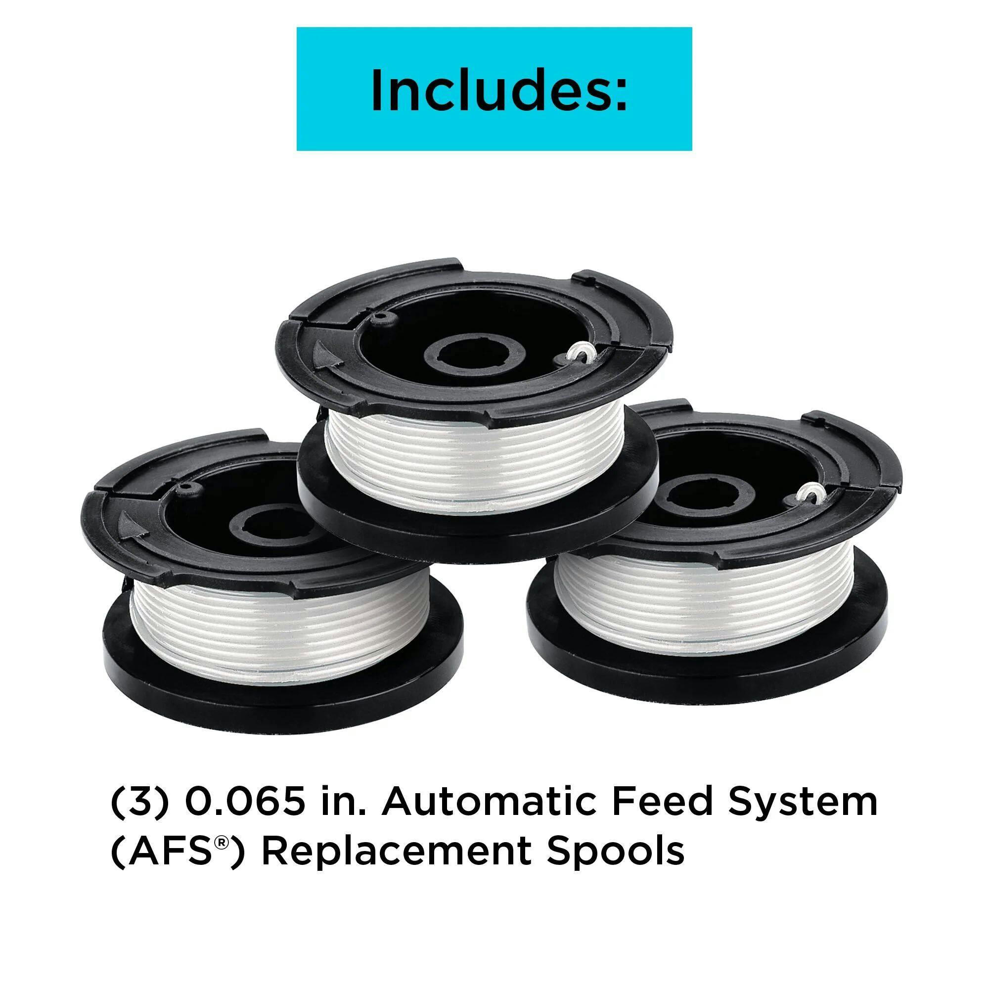 Black & Decker AF-100-3ZP Single Line AFS Auto Feed Replacement Spools, 3-pk, 0.065-inx30-ft