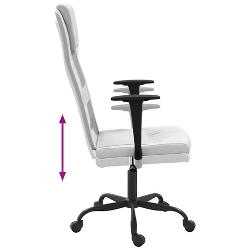 NNEVL Office Chair White Mesh Fabric and Faux Leather