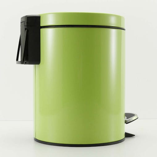 SOGA 4X Stainless Steel Foot Pedal Bin Round Green 7L