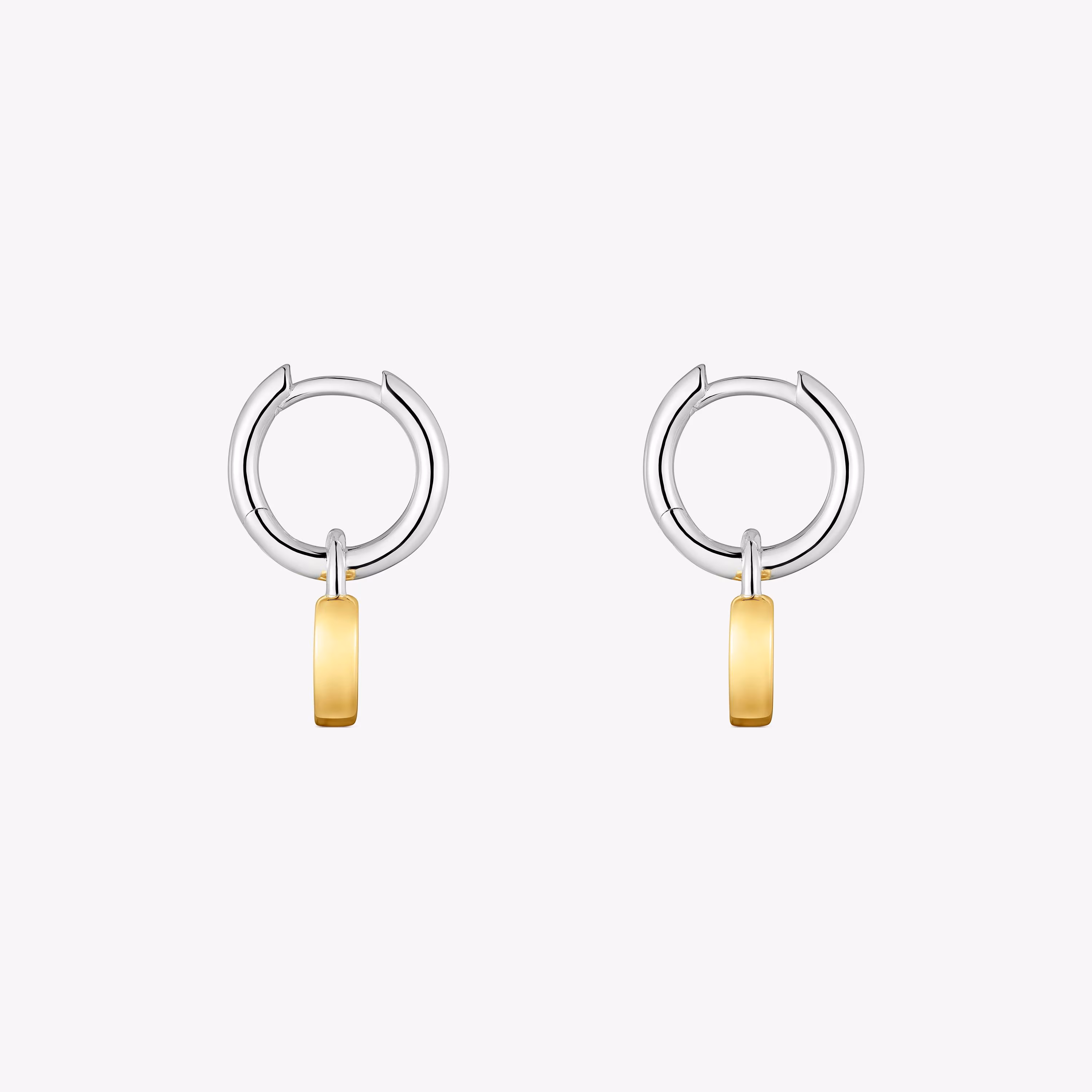 Pendientes de aro bicolor corazón candado TOUS Unlock