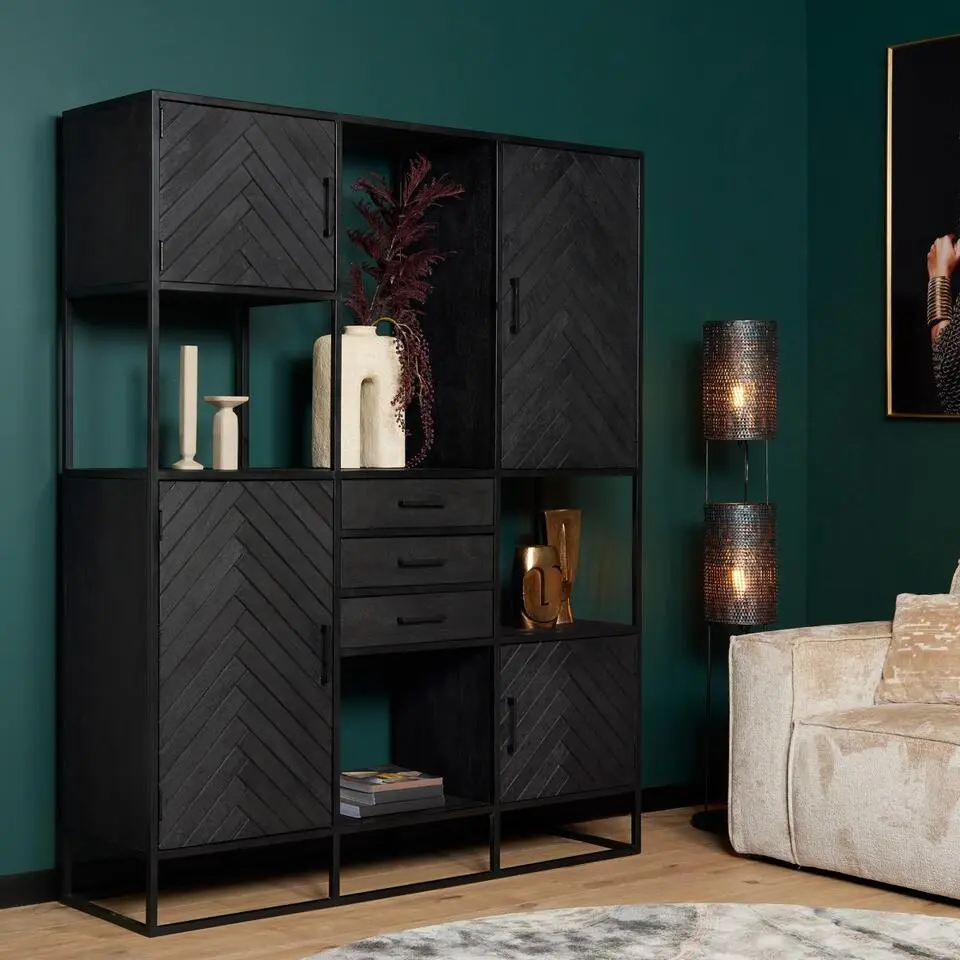 StarFurn - Vakkenkast New York Supreme XXL - 160 cm - zwart