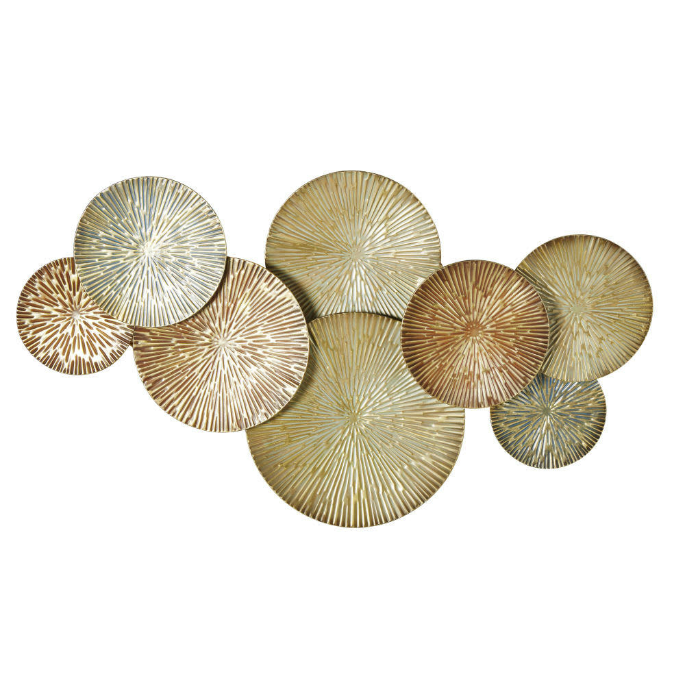 YUCATAN - Déco murale en métal doré et marron 141x82