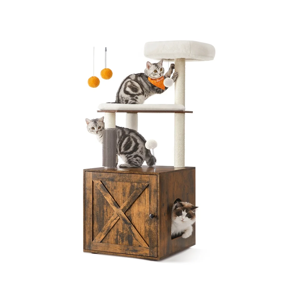 Arbre à Chat avec Maison de Toilettes