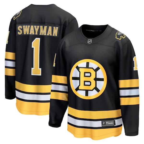 Jeremy Swayman Boston Bruins  Home Breakaway Player Jersey - Black