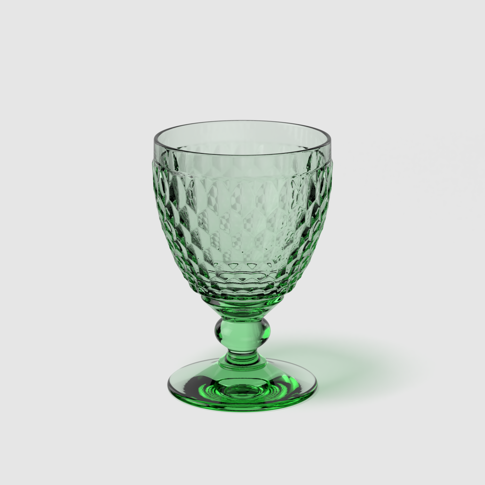 Boston Red wine glass - Green, 6.8 oz, crystal glass