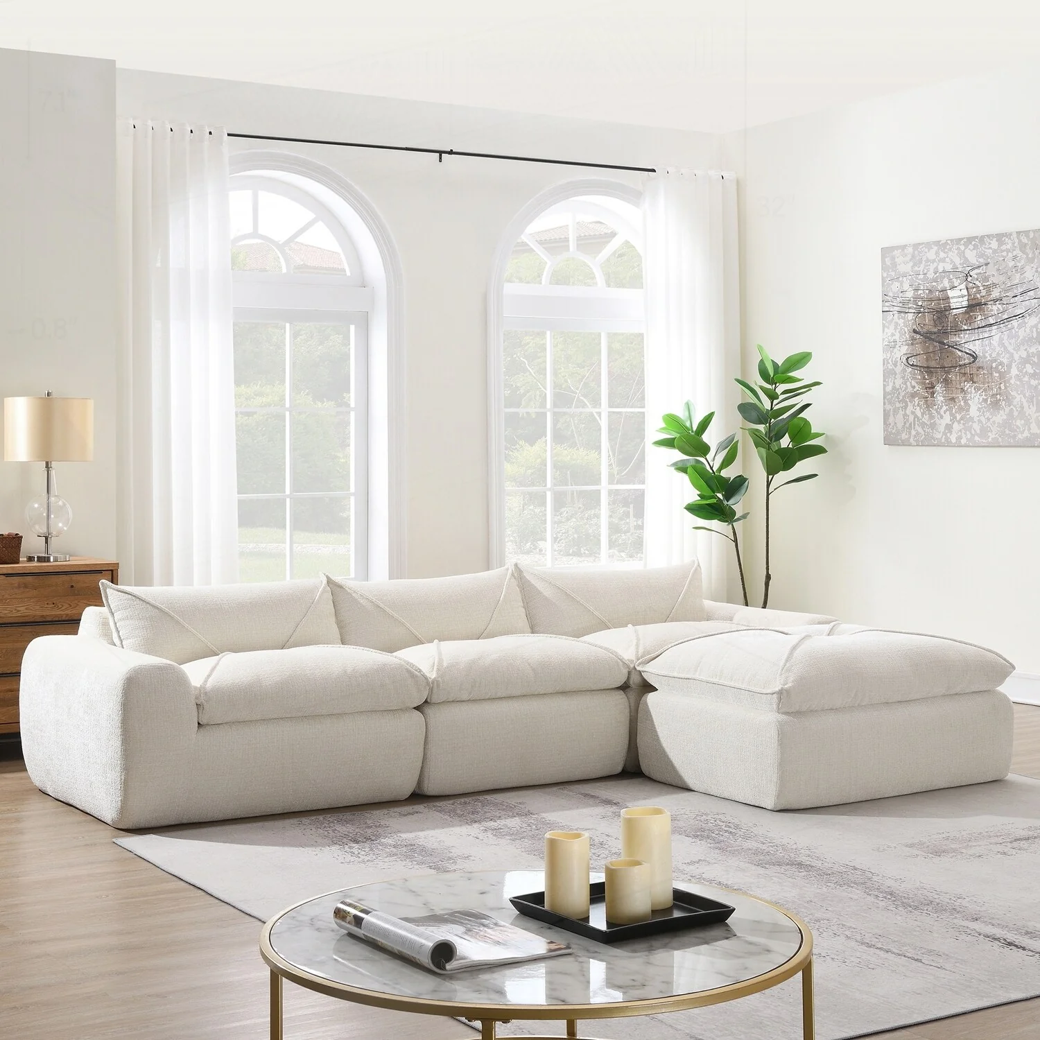 Comfortable Compressed Sofa with Versatile Design and Premium Materials