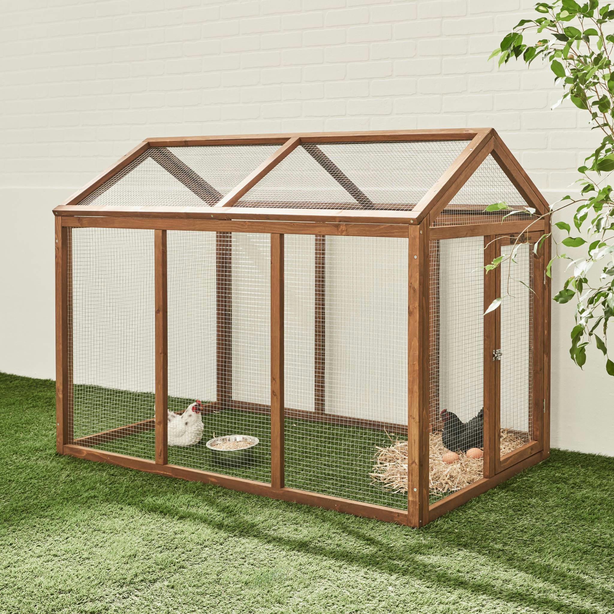 CHABO - Enclos pour poulailler en bois, 6 poules