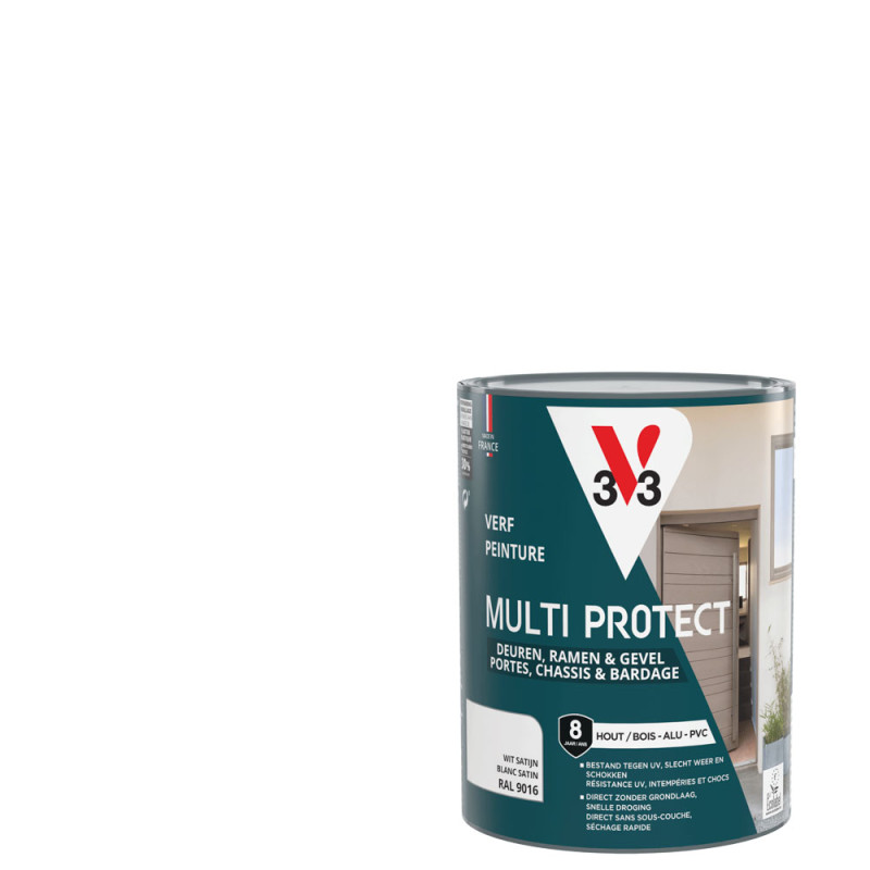 Laque Multi Protect blanc satiné 0,75 L V33