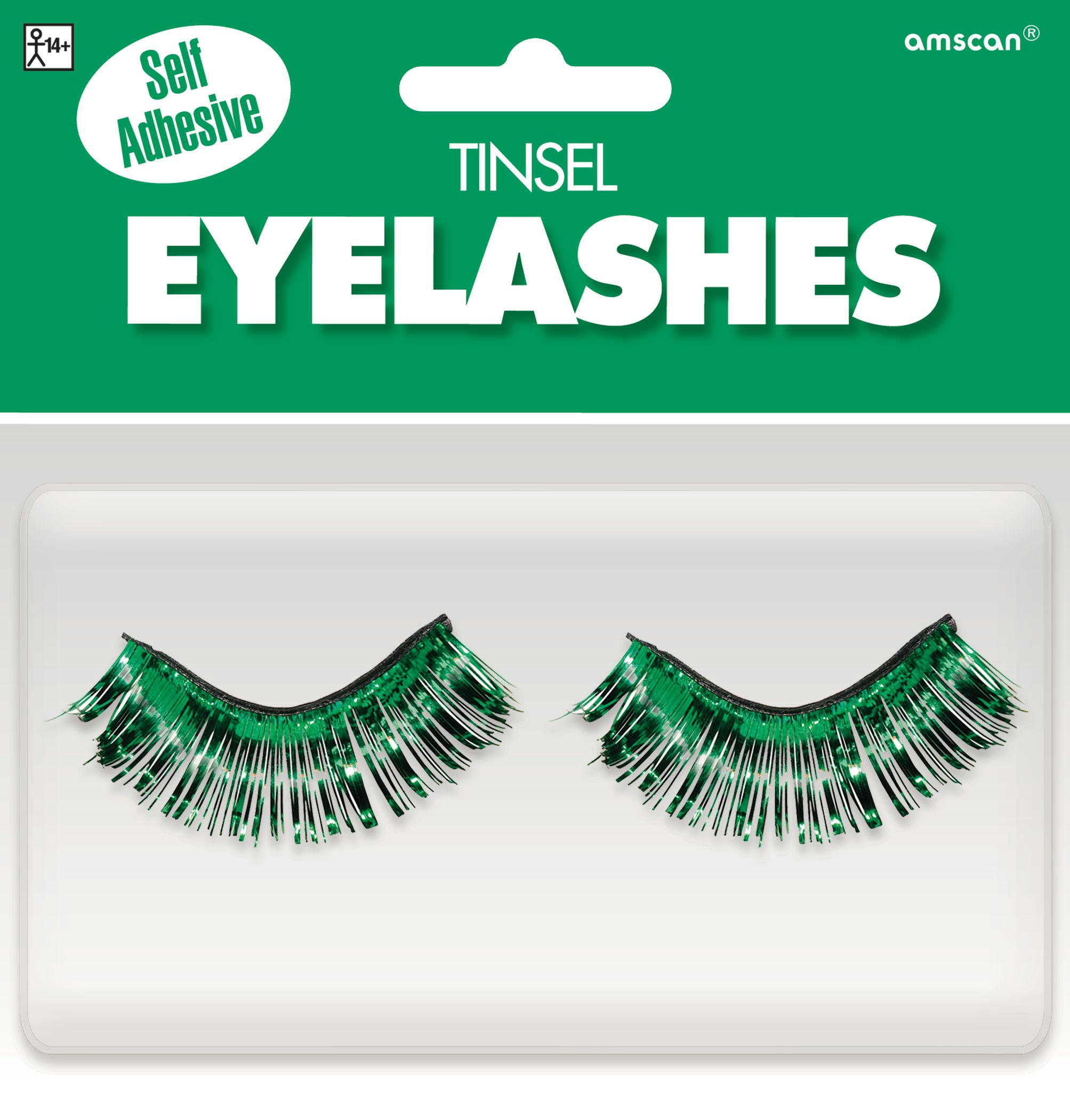 Self-Adhesive Tinsel Fake False Eyelashes, Assorted Colours, One Size, Wearable Costume Accessory for Halloween