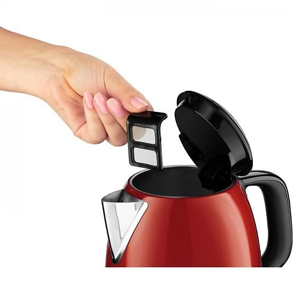 Bouilloire ElectriqueCompacte Rouge - RUSSELL HOBBS 24992-70 - Capacité 1L - Filtre Anti-Calcaire Amovible