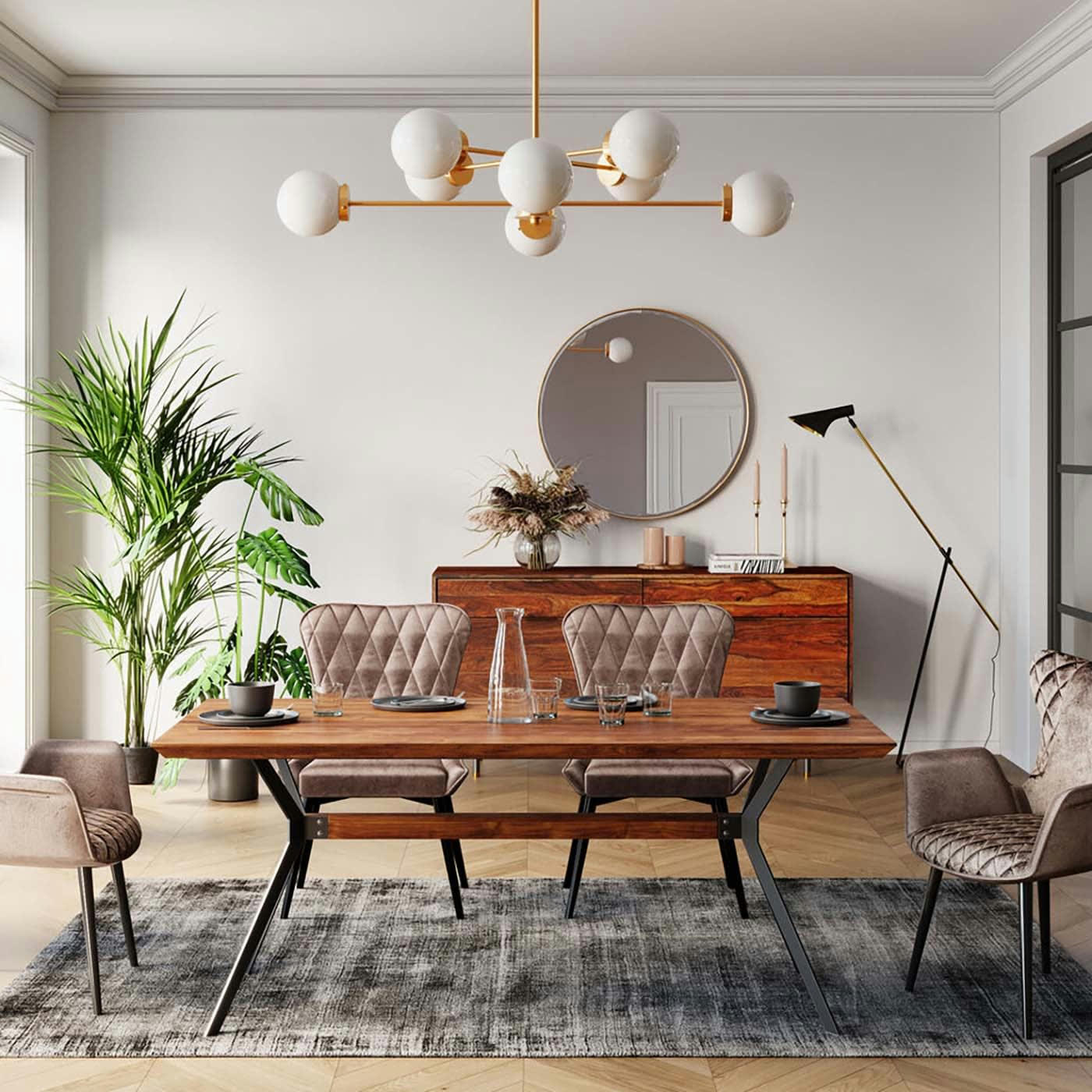 RAVELLO - Buffet 2 portes 2 tiroirs en sheesham massif