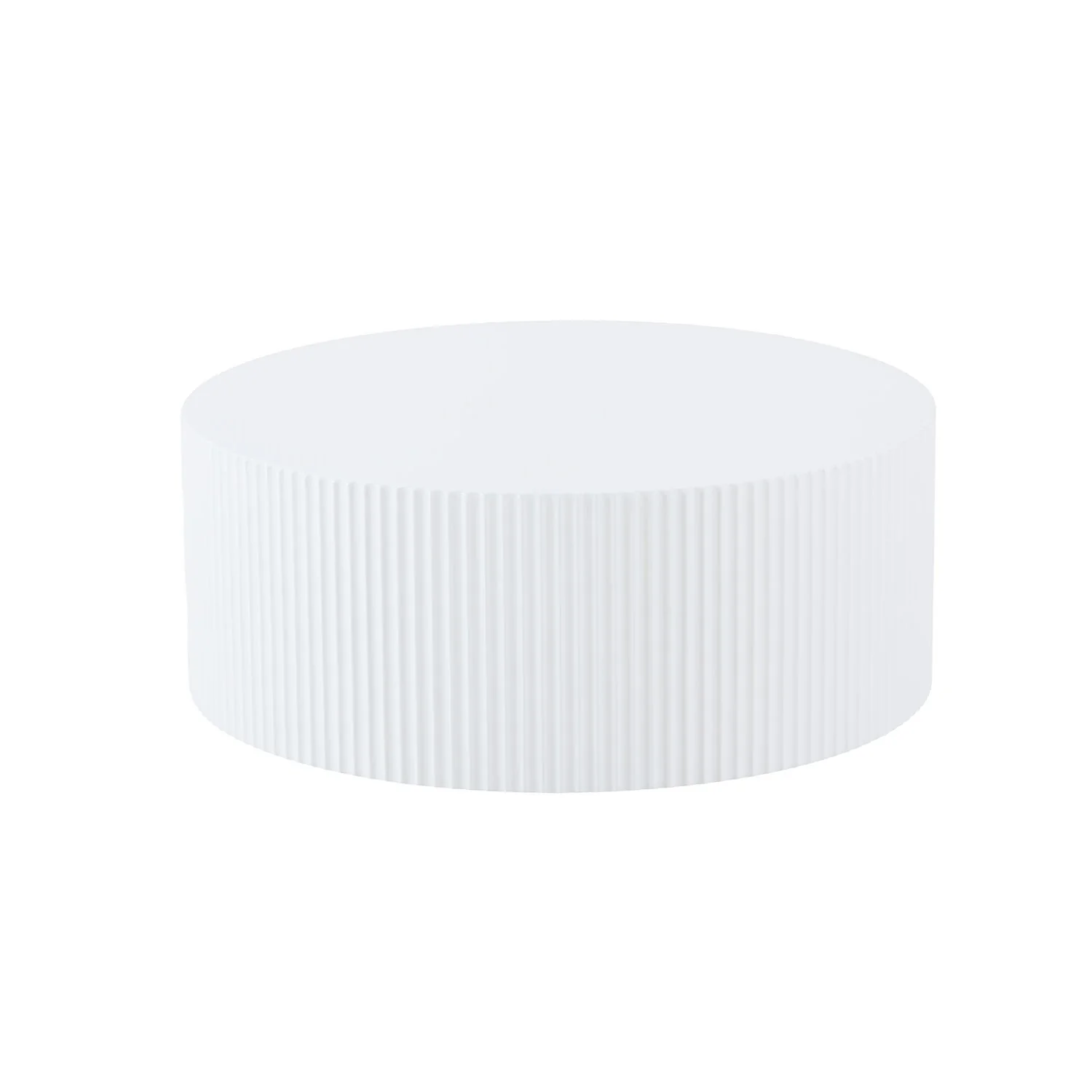 Contemporary Round Coffee Table with Handcrafted Relief, 35.43inch