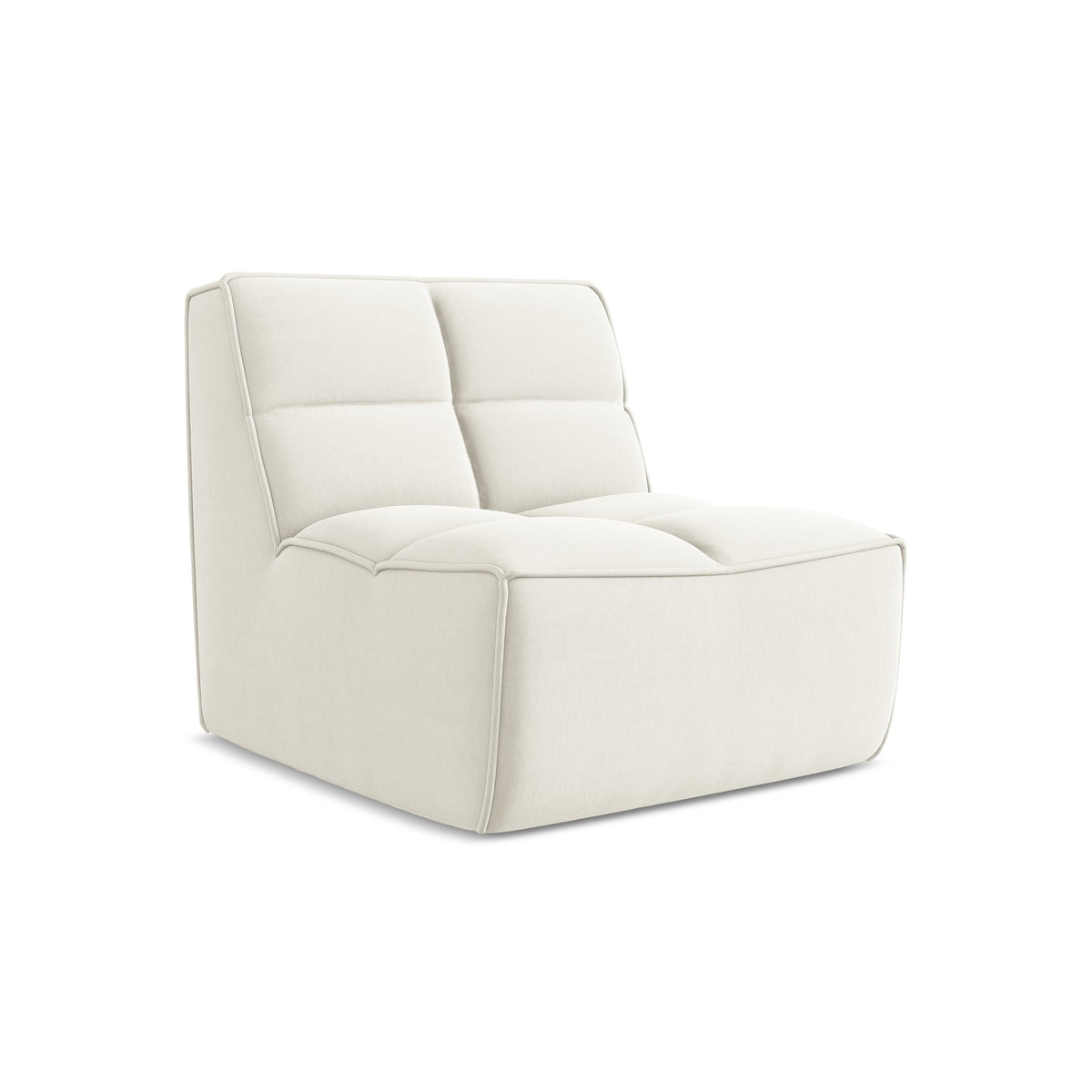 LaMiaSofa Bankmodule midden Belluno - velours - lichtbeige - 80x93x75