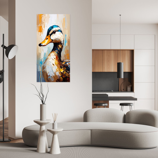 Naklejka samoprzylepna Feeby Kolorowa Kaczka efekt farby olejnej 40x80