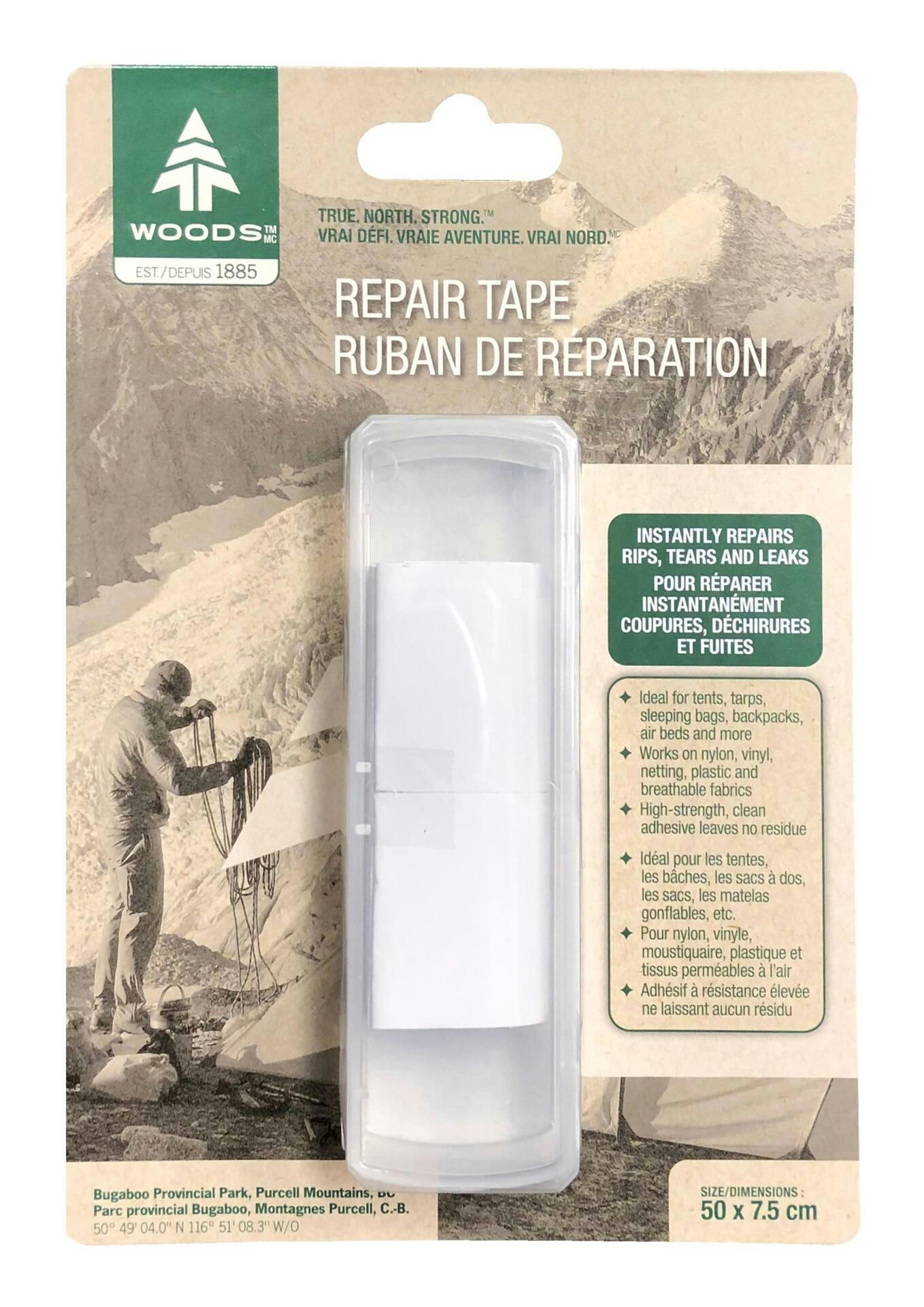 Woods Waterproof Adhesive Hole Patch Repair Tape For Fabrics, Tents, Tarps & Inflatables