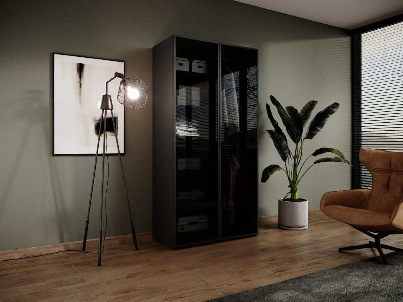 Szafa SANDBOX ANTISOLuchylna 100cm elegancka Czarna z LED