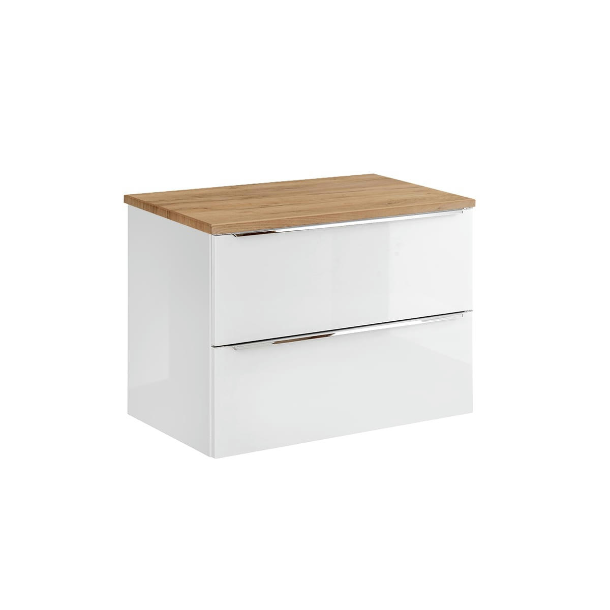 - Meuble sous-vasque 80cm plan de toilette blanc et naturel