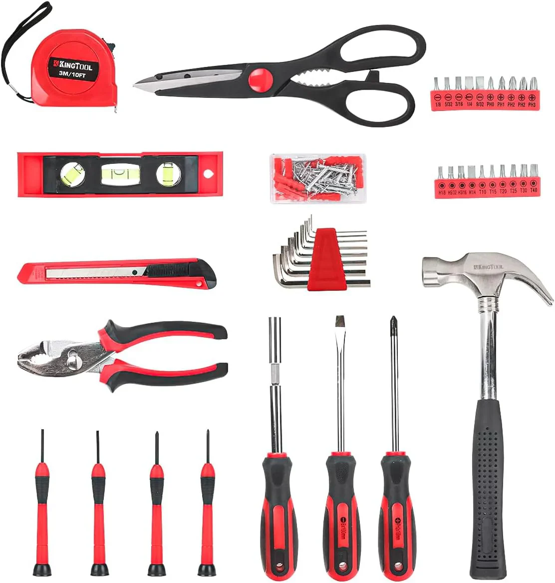 Home Tool Set Kit - 286 PCS Home Auto Repair Tool Kit with Rolling Tool Box, Mechanic Tool Sets with 21V Max Cordless Power drill, Perfect for Homeowner, Diyer, Handyman(286-Pieces)
