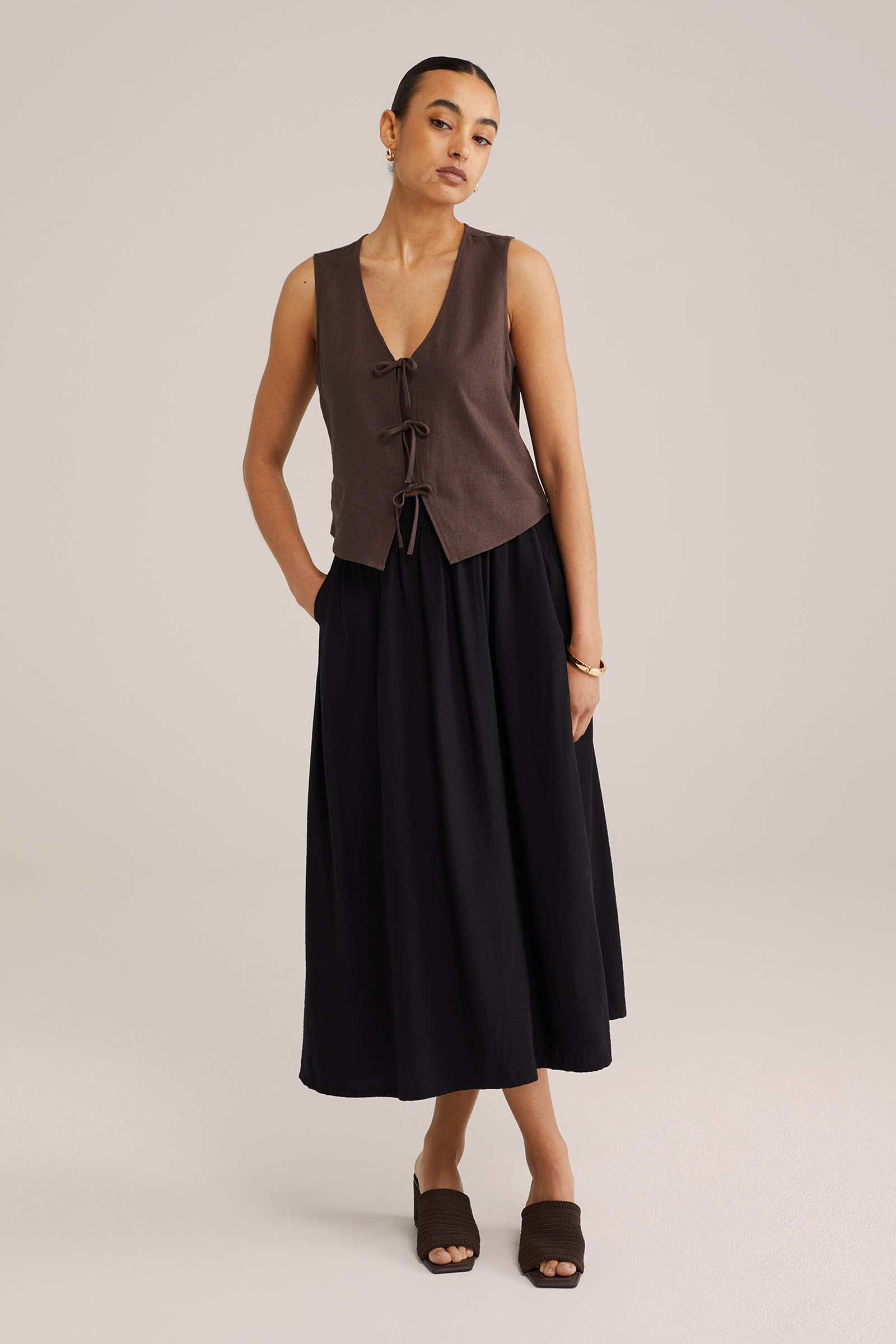 Dames Regular fit gilet van linnenmix