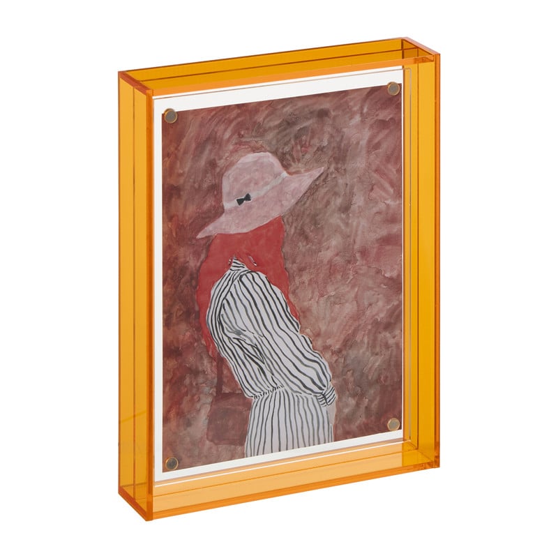 Acryl fotolijst klein - oranje - 10x15 cm