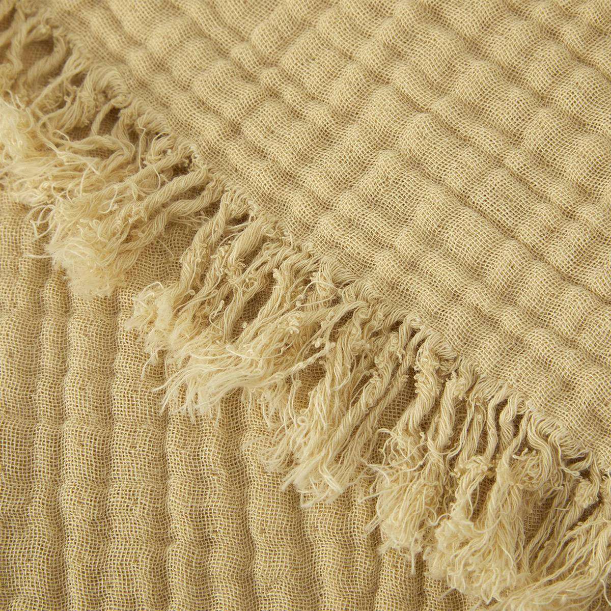 CYCLADES - Couvre lit en coton beige 260 x 240 cm