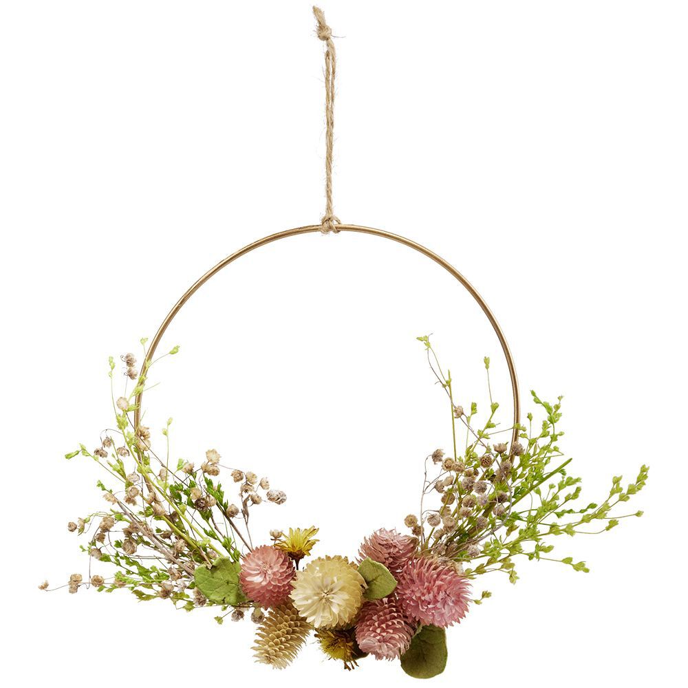 Anneau à suspendre déco fleurs séchées H16cm