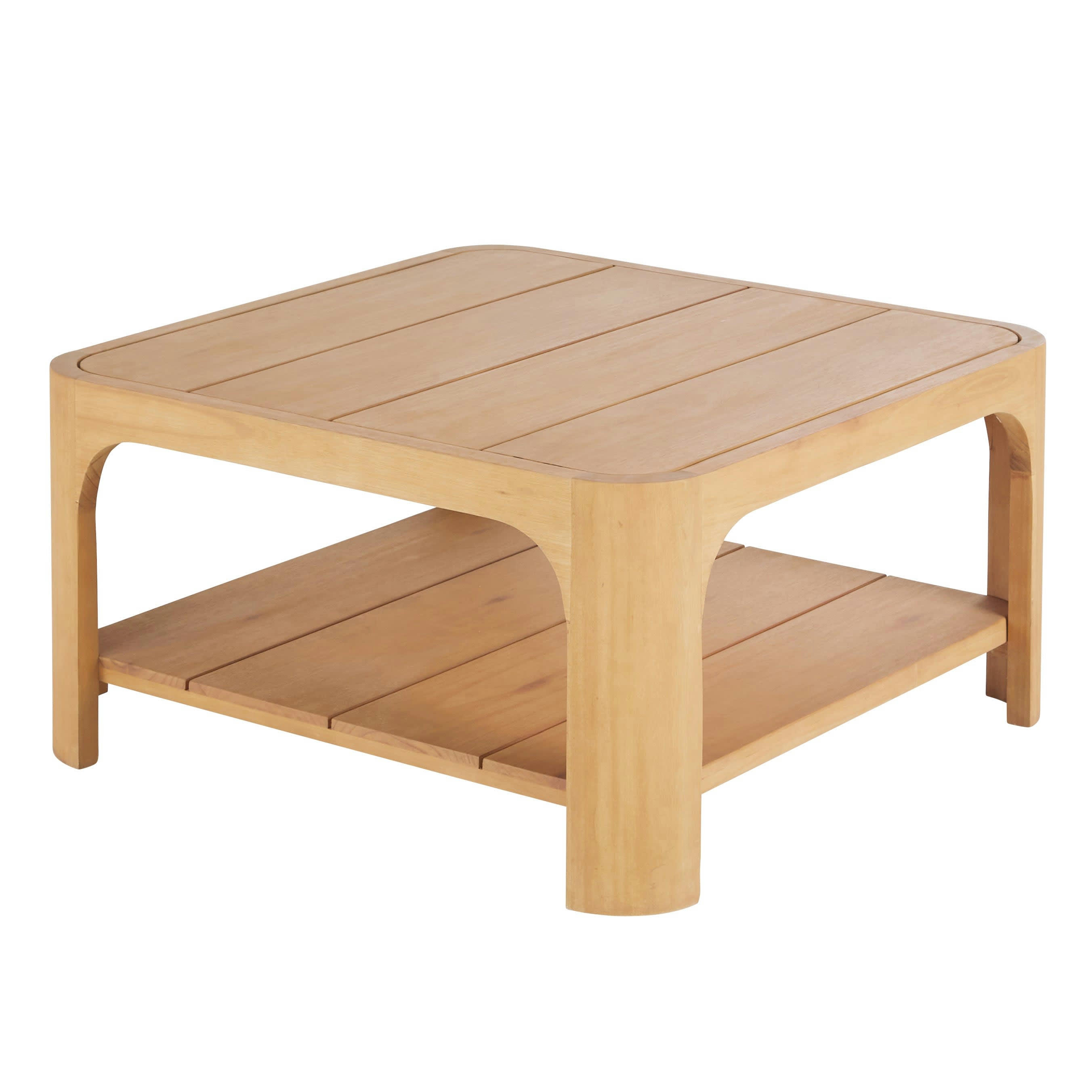 Nalya Business - Table basse carré modulable professionnelle en bois d'eucalyptus