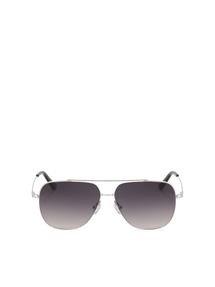 Black and silver pilot sunglasses