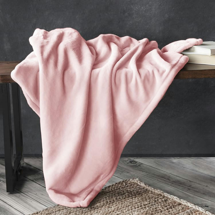 - Plaid flanelle douceur rose 150x200cm
