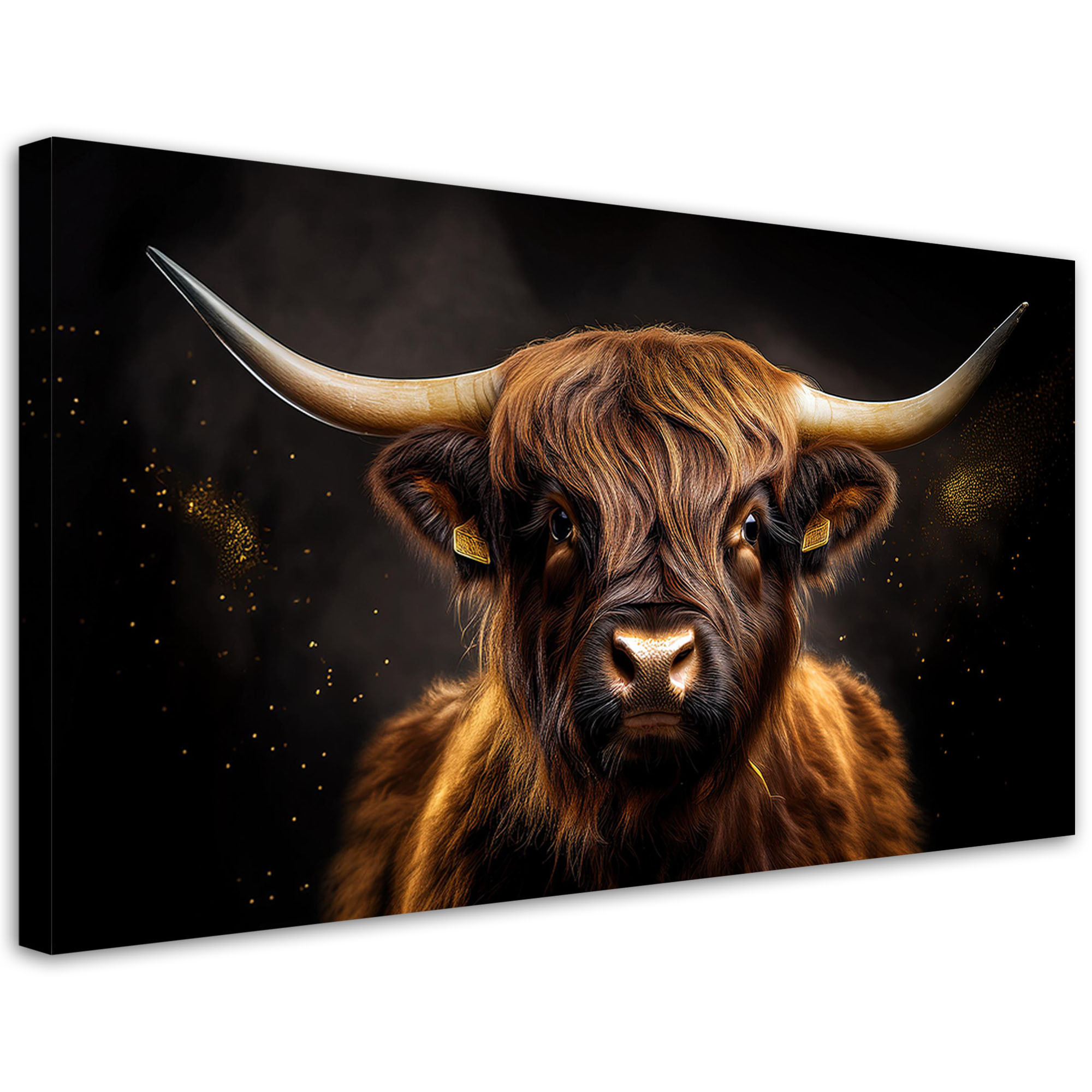 Feeby Obraz na płótnie, Szkocka Krowa Glamour 120x60