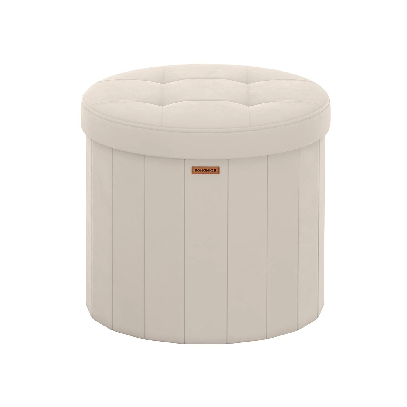 Tabouret de rangement rond pliable avec couvercle